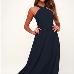 Air of Romance Navy Blue Maxi Dress